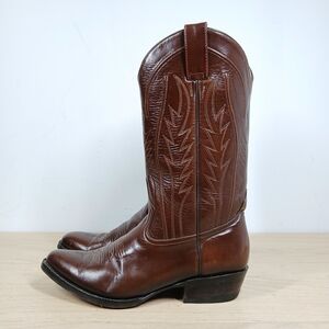 Morgan Miller Brown Western Cowboy Traditional Stitch Leather Boots 1097